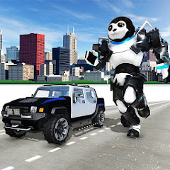 Panda Robot Cop Car Transform icon
